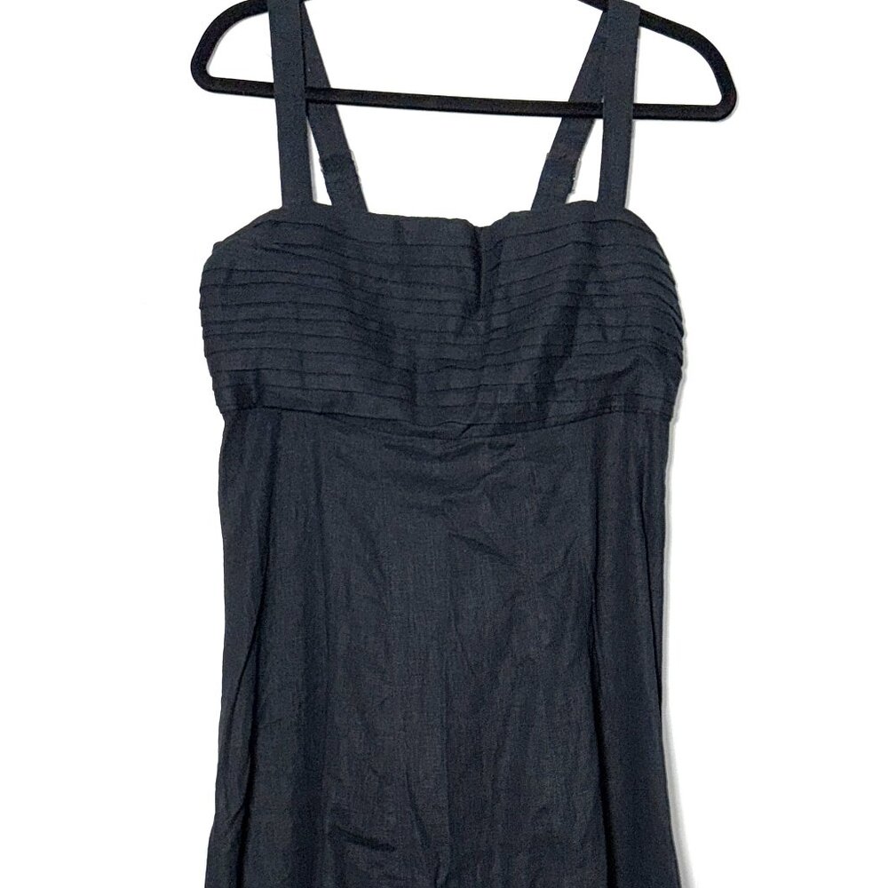 Abercrombie & Fitch Black Midi Dress with Pleated Bust